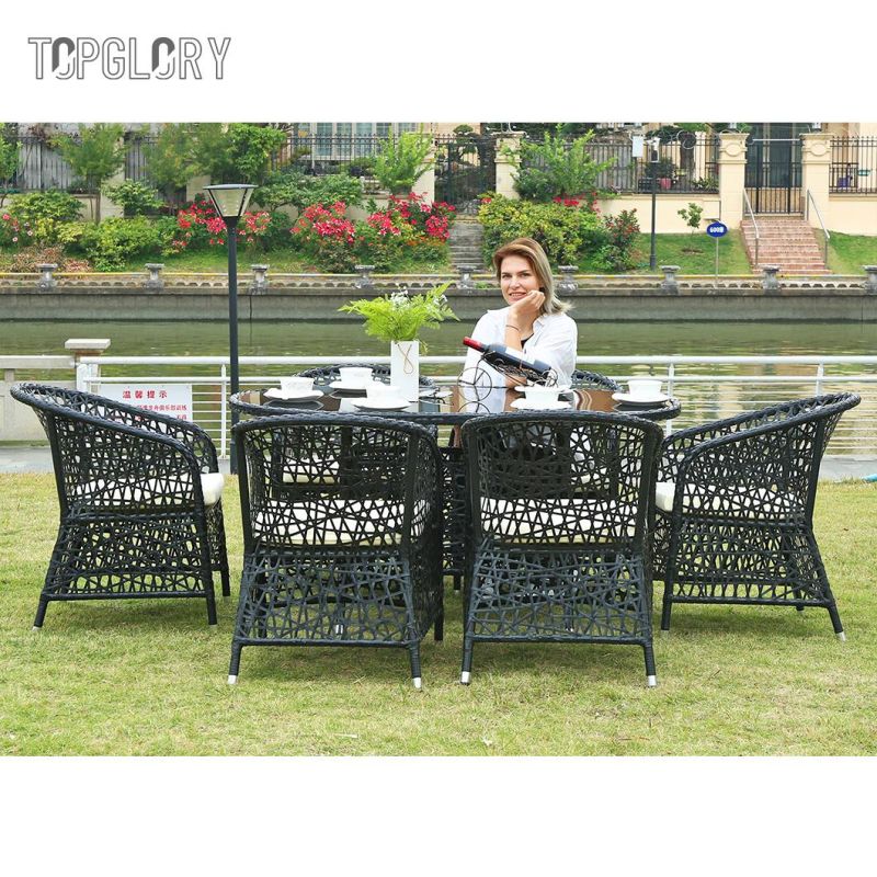 Modern Outdoor Furniture Home Hotel Restaurant Patio Garden Aluminum Rattan Chair and Table Set