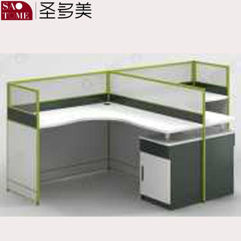 Modern Office Furniture Ordinary Four-Person Office Desk with Side Cabinet