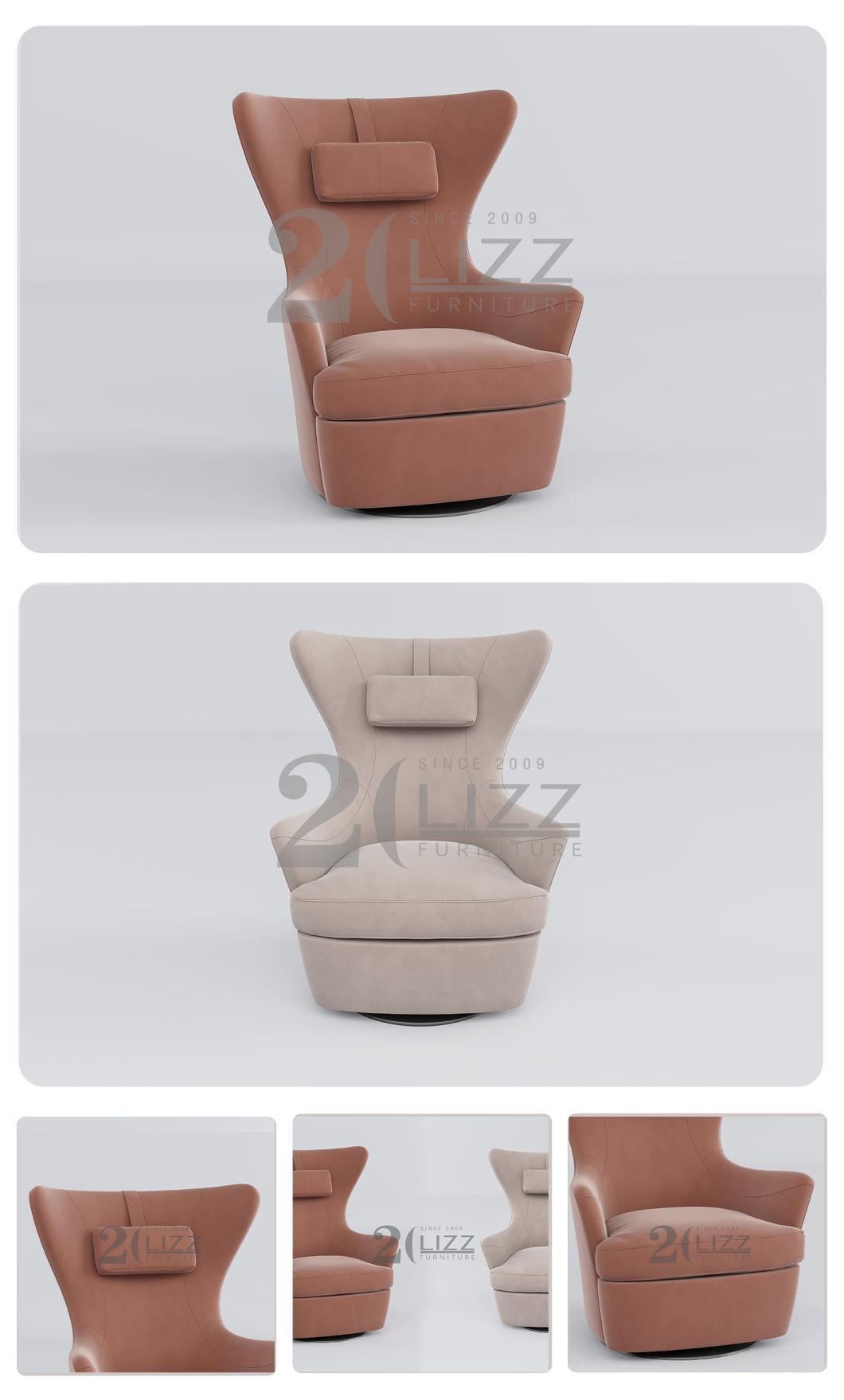 Italian Design Leisure Style Home Furniture Modern Single Sofa Chair with Round Metal Legs