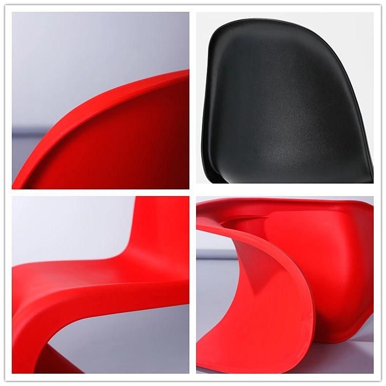 Modern Simple Creative Furniture Stacking Plastic S Shape Dining Chair