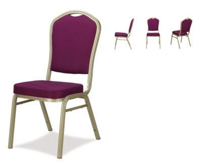 Hotel Dining Meeting Room Furniture Fabric Stacking Metal Frame Event Banquet Hotel Chairs