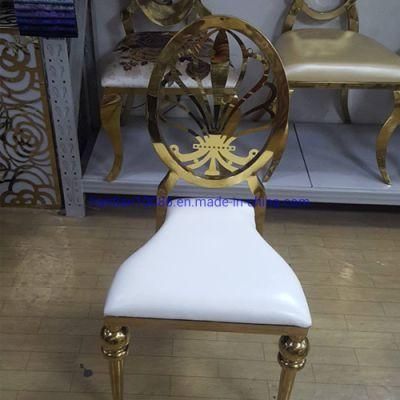 Hot Sale Golden Stainless Steel Stackable Frame Phoenix Wedding Dining Chairs