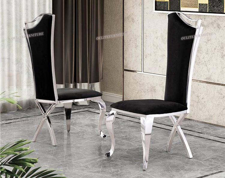 Home Furniture Stainless Steel Velvet or Leather Dining Chair