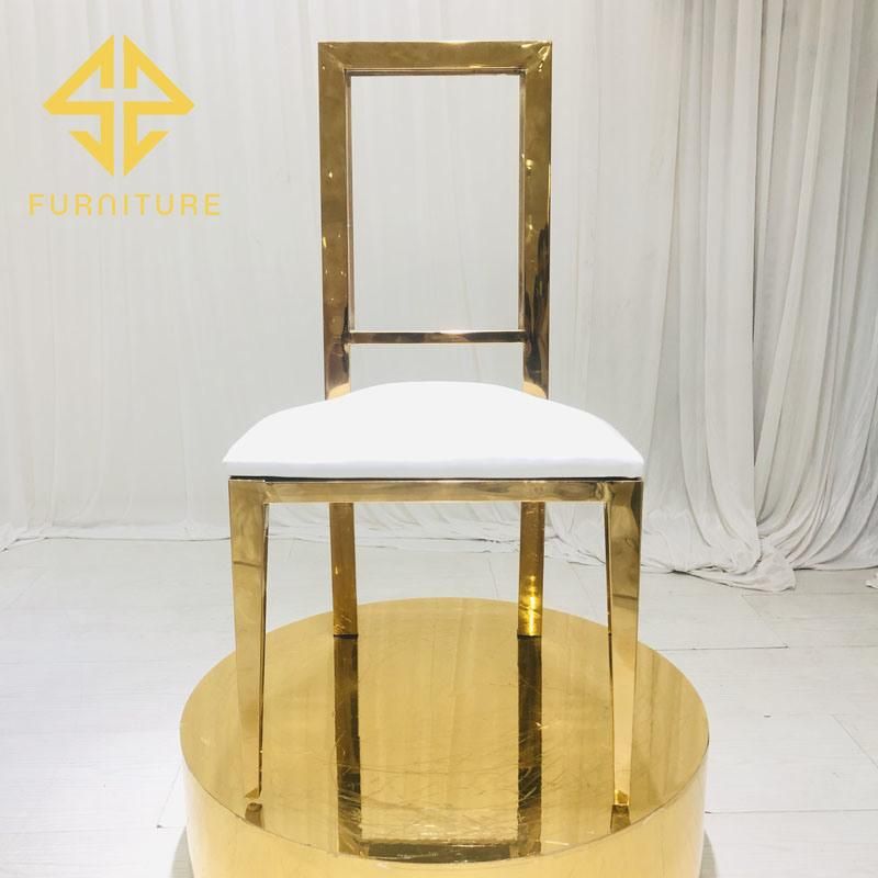 Wholesale Factory Price Golden Stainless Steel Dining Chair for Wedding Use