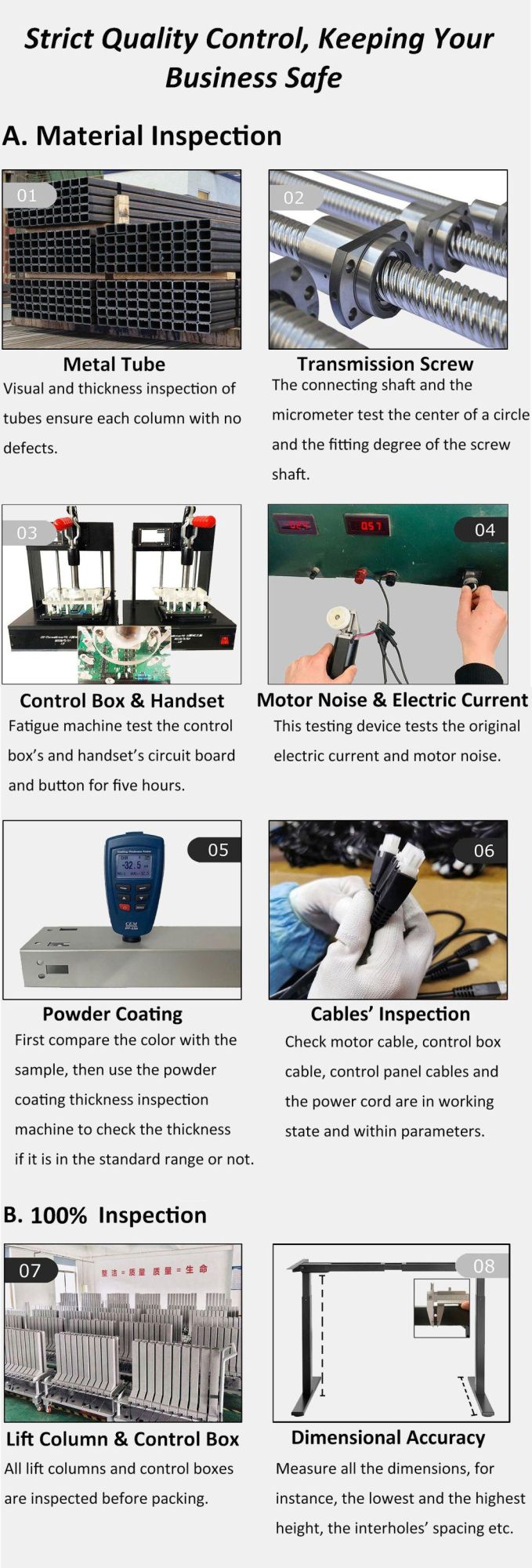 Customized Modern CE-EMC Certificated Dual Motor Stand up Desk