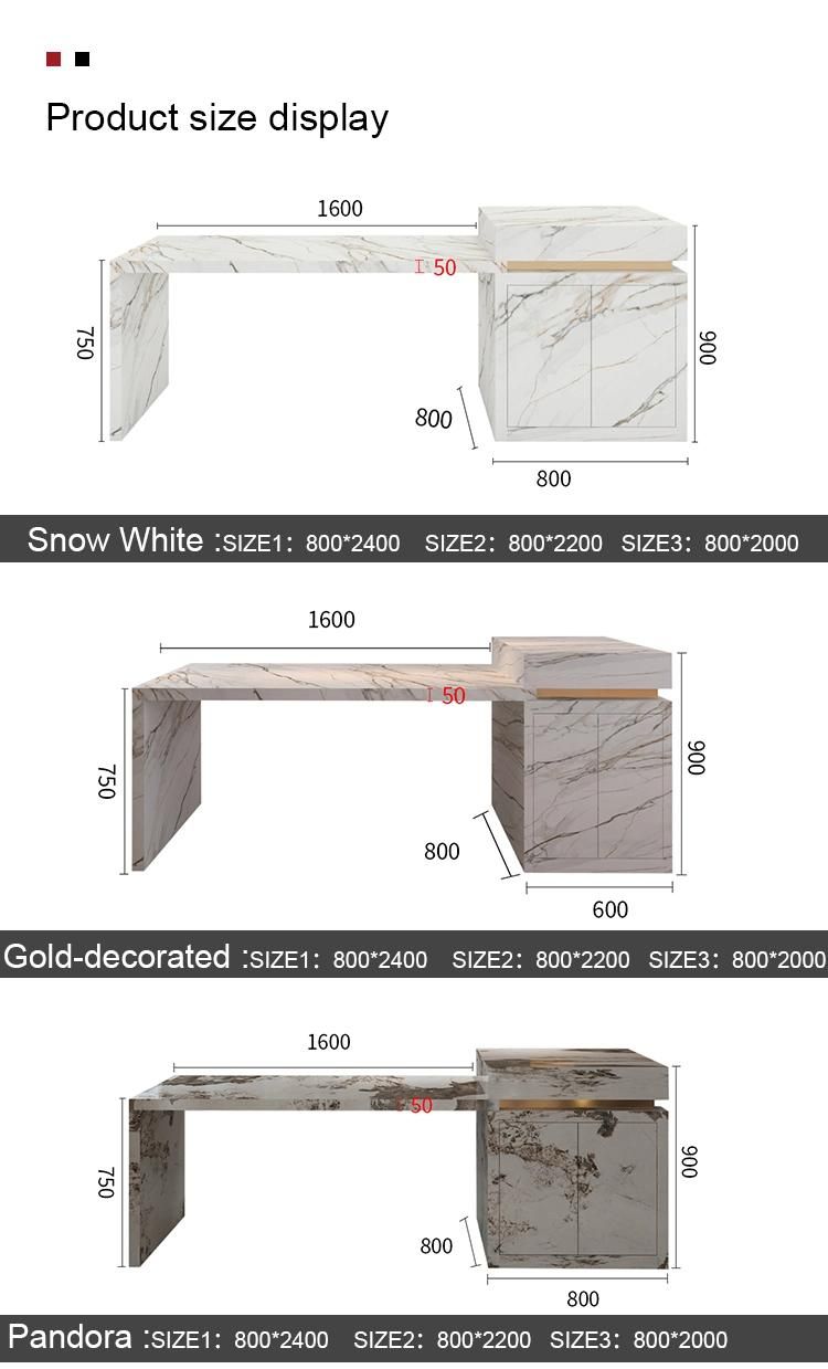 Modern Furniture Marble Dining Table White Kitchen Cabinet