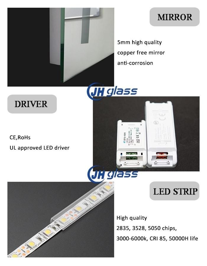 24X32inch 20X28inch Backlit LED Illuminated Bathroom Mirror with Touch Sensor