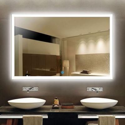 2700K 4000K 6000K Color Temperature Wall Mounted Rectangle Hotel LED Bathroom Mirror with Defogger