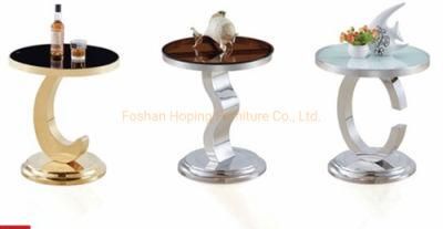 Hotel Room Table Modern Round Marble Top Coffee Table Living Room Stainless Steel Coffee Side Table