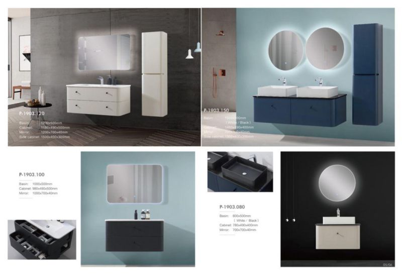 Nicemoco Modern Double Bathroom Vanity with Side Cabinet