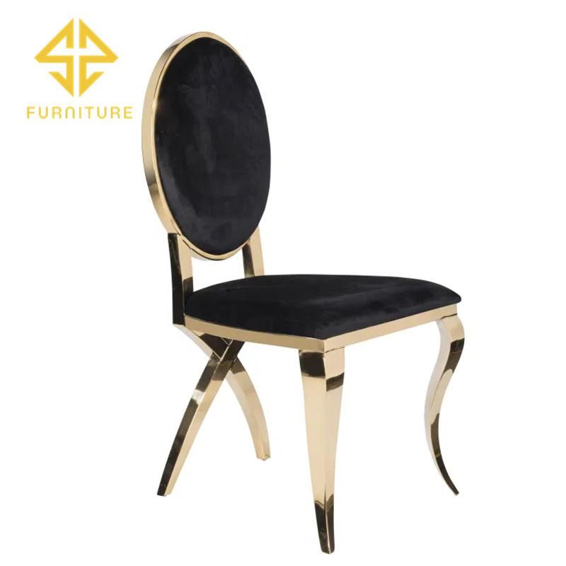 Modern Hotel Event Furniture Gold Stainless Steel Classic Wedding Dining Chair