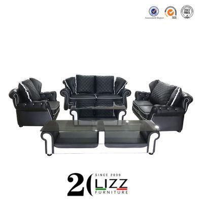 Modern Living Room Genuine Leather Sectional Sofa Set