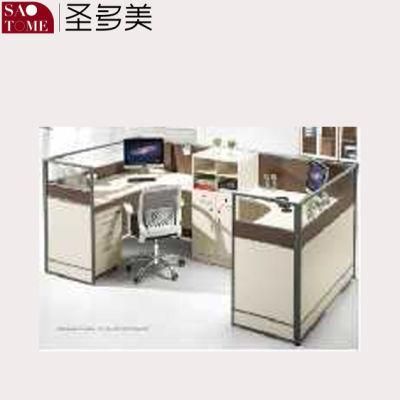 Office Furniture C35 Two-Person Card Position with Movable Cabinet and Fixed Cabinet Office Desk