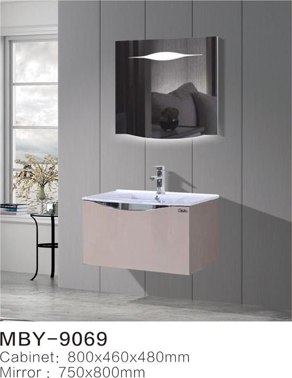 Floor Bathroom Cabinet with LED Mirror