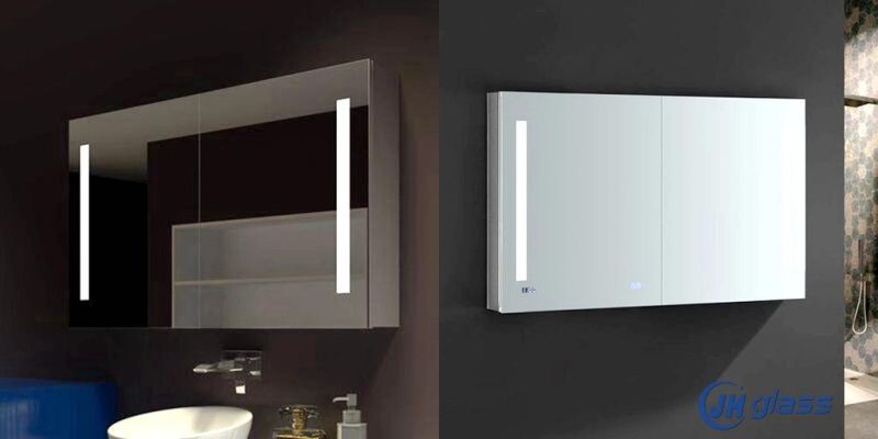 Hotel Decoration Wall Mounted Illuminated Medicine Cabinet LED Lighted MDF Anti-Fog Mirror Cabinet