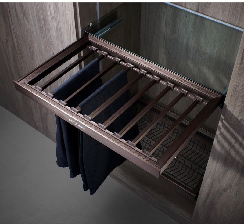 Luxuriant Modern Wardrobe Fitting Built in Wardrobe Trouser Rack Soft Close Function