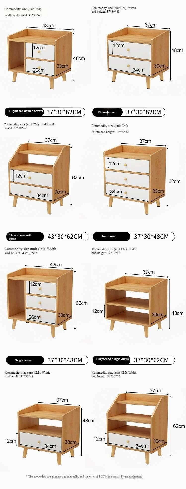 Bedside Cabinet with Drawers Modern Nordic Nightstand for Small Space