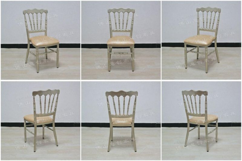 Modern Chinese New Style Wrought Iron Restaurant Crown Castle Hotel Banquet Napoleon Chair