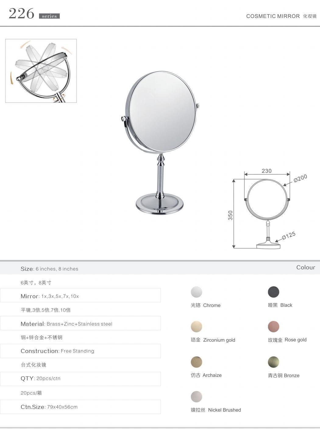 Kaiiy Modern Style Wall Mounted 360 Degree Adjustable Bath Mirror Free Standing Makeup Cosmetic Mirror