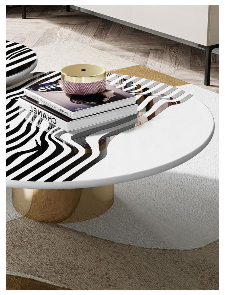 Home Furniture Stainless Steel Rock Beam Tea Table