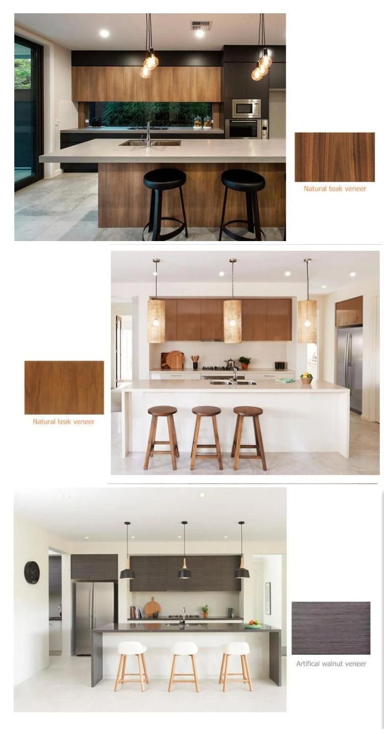 Low Key Design High Quality Wood Veneer Kitchen Cabinet Furniture