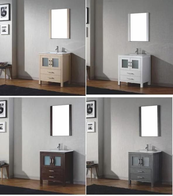 Wood Bathroom Vanity Fashion Cabinet with Cosmetic Mirror