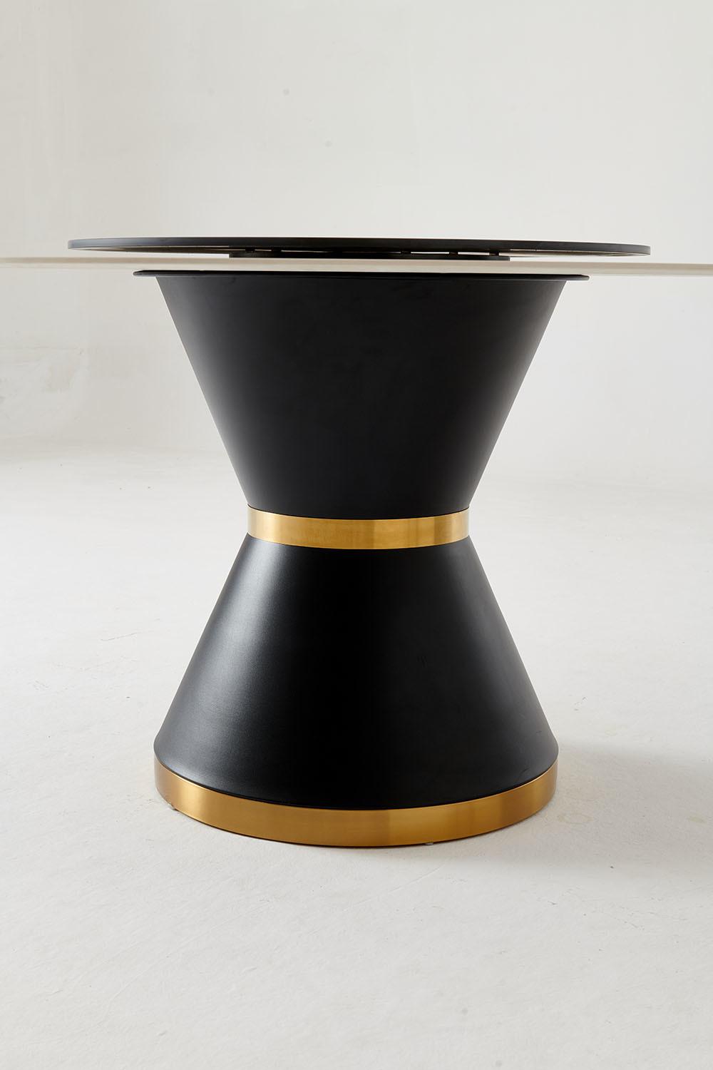 Modern Furniture Round Dining Table with Marble Rock Plate