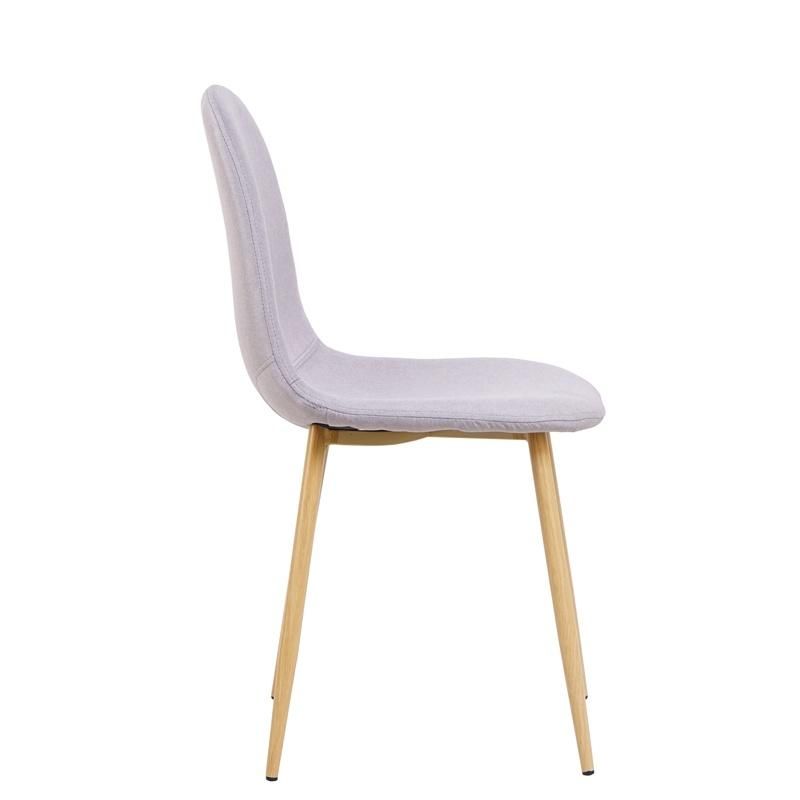 Room Furniture Luxury Fabric Dining Chair with Wooden Effect Legs