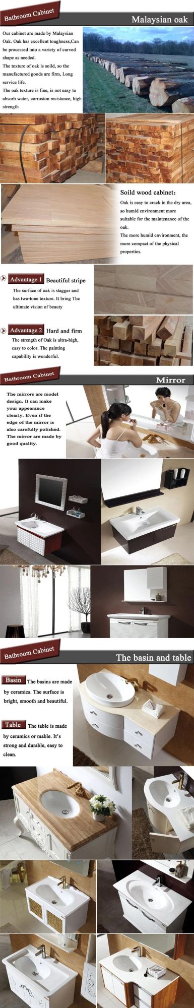 Luxury Solid Wood Paint-Free Europe Vanity Bathroom Vanities Modern