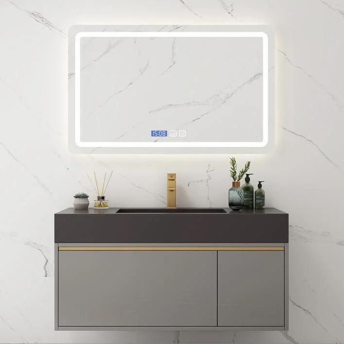 China Factory Wholesale Light Luxury Bath Cabinet Rock Board Modern Simple Bathroom Furniture Bathroom Vanity