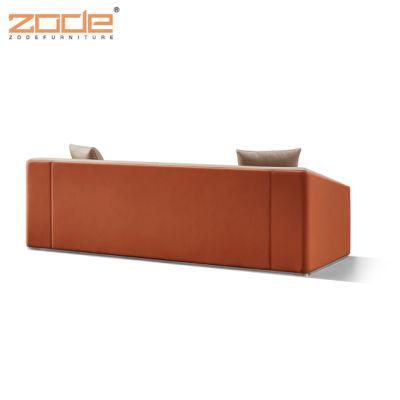 Zode MID Century Modern Furniture Cow Velvet Upholstered PU Leather Chesterfield Sofa