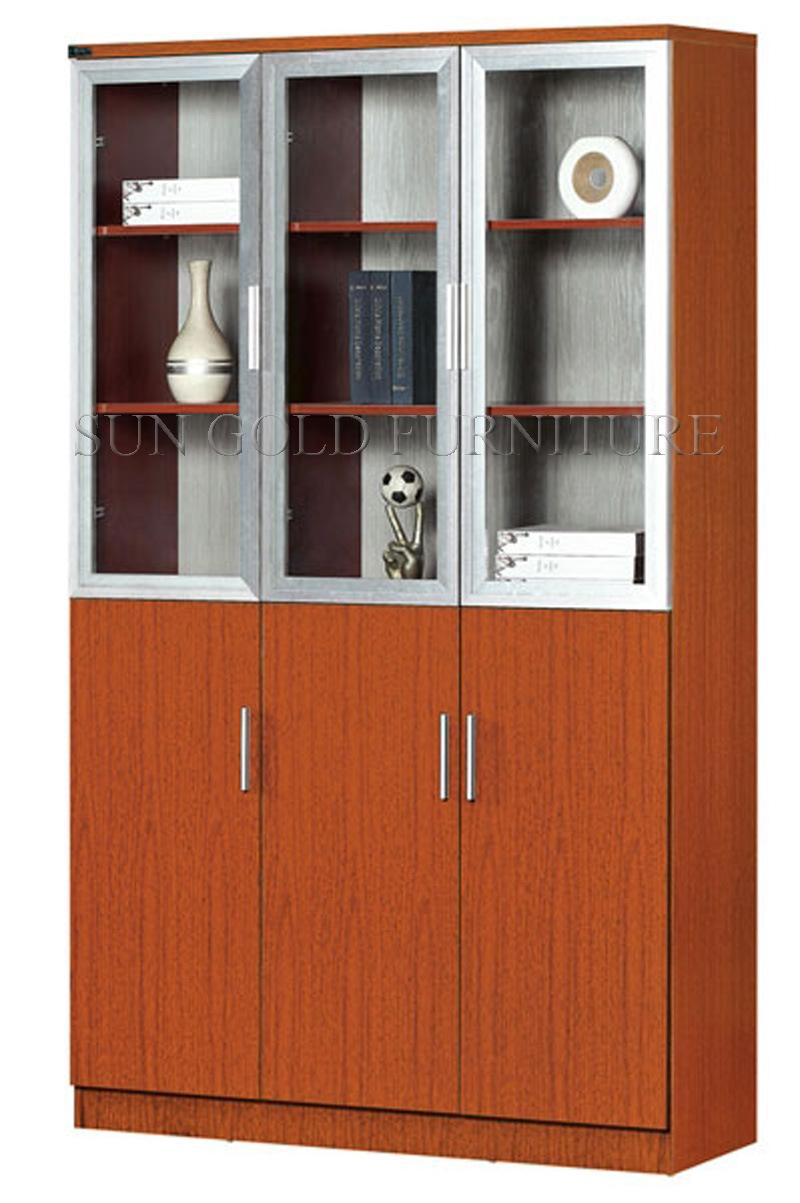 Hot Sell Modern Glass Door Bookshelf, Office Furniture File Cabinet (SZ-FC007)