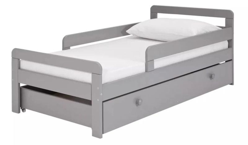 Modern Design Solid Wood Kids Bed Frame with Drawer