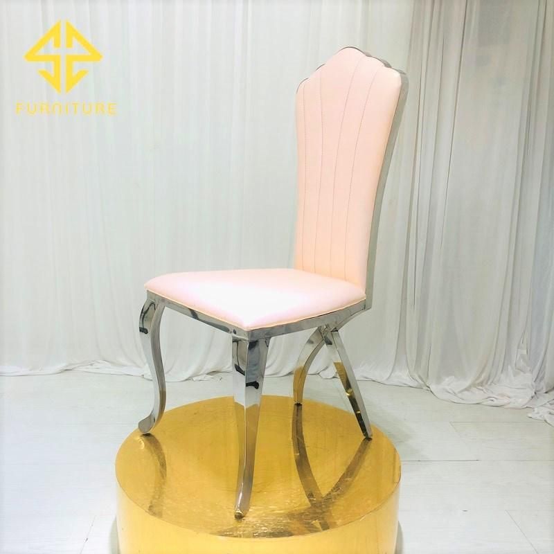 Factory Luxury X Leg Stainless Steel Dining Chair Hotel Furniture Wedding Events Chair