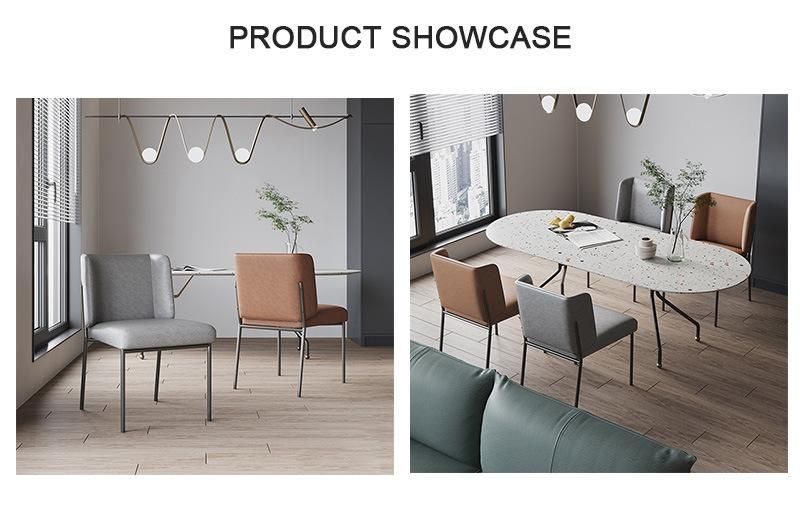 Single Design Home Furniture Luxury Leather High Back Dining Chairs