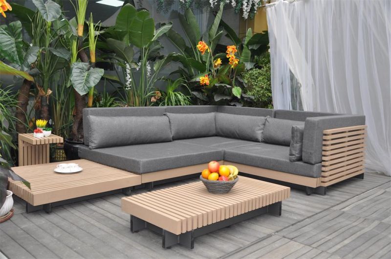 Modern Teakwood Garden Outdoor Custom Furniture Set Patio Fabric Sofa