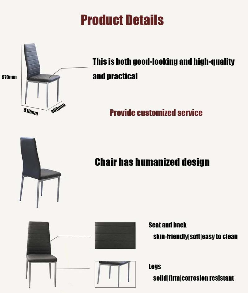 Modern Home Outdoor Restaurant Banquet Furniture Metal PU Leather Hotel Restaurant Dining Chair for Garden