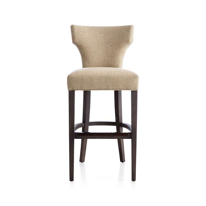 Luxury Modern Solid Wood Cafe Bistro Bar Stool Chair with Fabric or Leather Seat