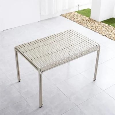 6 Person Dining Table Aluminum Slat Top Modern Design Aluminum Outdoor Dining Table Garden Furniture