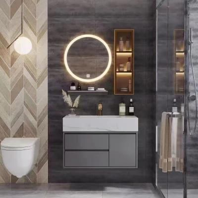 Light Luxury Rock Plate Bathroom Cabinet Modern Simple Toilet Wash Wash Face Hand Basin Cabinet Combination Bathroom Intelligent Mirror