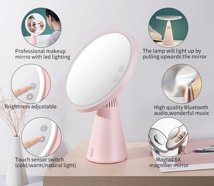 New Items Table Lamp Salon Furniture Makeup Mirror with Removeable 5X Magnifying Mirror