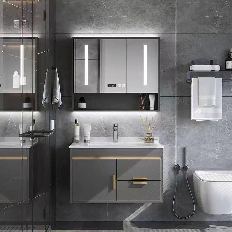 Light Luxury Rock Plate Bathroom Vanity Modern Simple Cabinet Combination Bathroom Intelligent Mirror