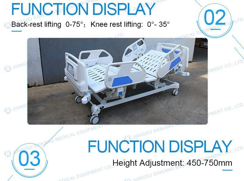 Sk001-10 Patient Function Electric Modern Hospital Care Bed with Motors