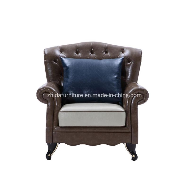 Chinese Factory Upholstery Classic Chair with Wood Leg