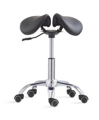 Simple Mechanism Ergonomic Adjustble Split Two Seat Saddle Seat Stool