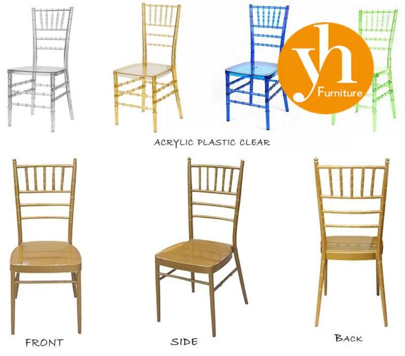 Crystal Clear Banquet Event Resin Chiavari Chair for Weddings Dining Room