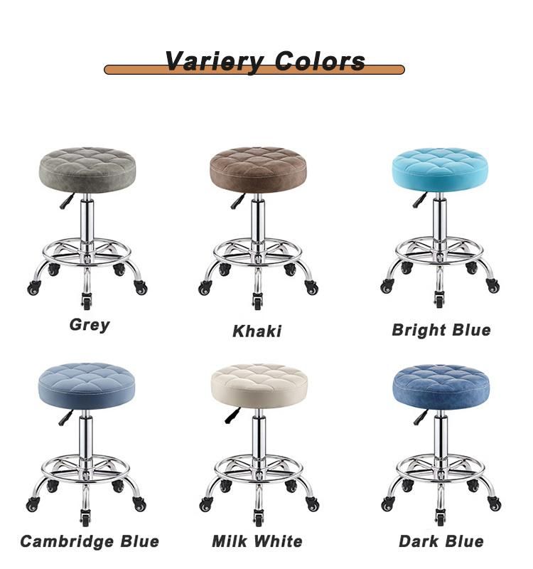 Design Kitchen Dining Lounge Leather Seat Adjustable Stool Bar Chair for Salon