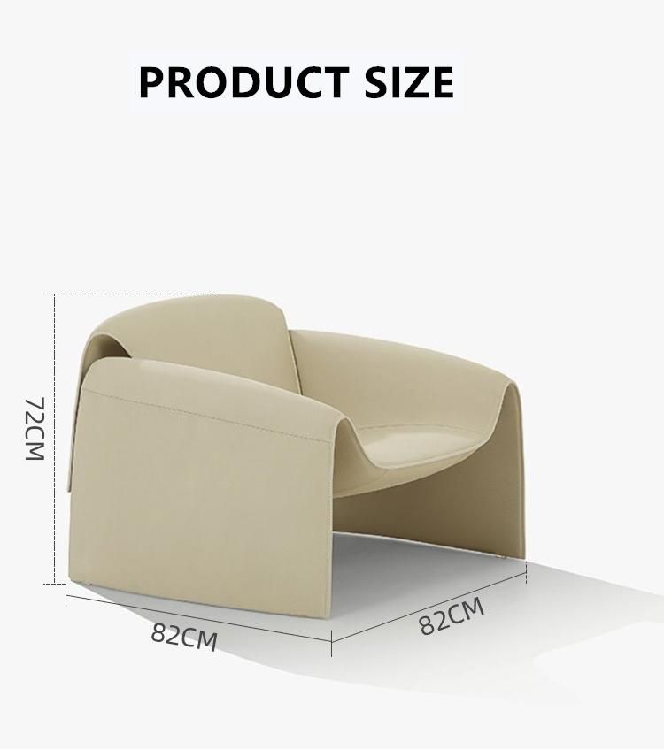 Italian Modern Design Living Room Furniture Leather Single Sofa Chair