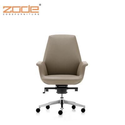 Zode Supplier Classic Leather Ergonomic Executive Swivel Lift Secretary Reception Modern Office Furniture Adjustable Office Chair with Armrest