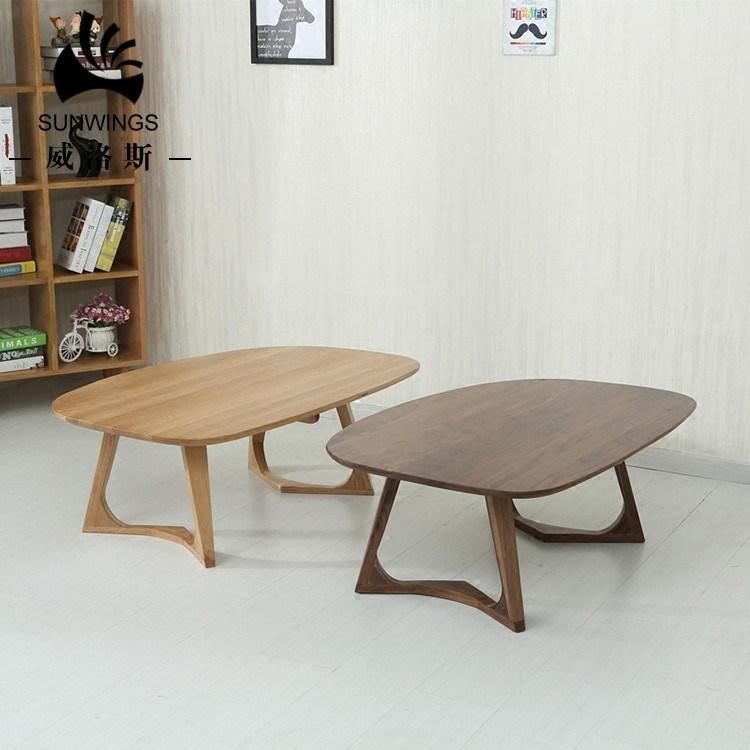 Modern Simply Style Modern Tea Solid Wood Oval Shape Coffee Table Furniture